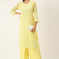 Casual Kurti Georgette Yellow Embroidered Kurtis