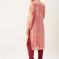 Casual Kurti Georgette Peach Embroidered Kurtis