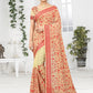 Classic Georgette Cream Embroidered Saree
