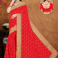 Classic Georgette Red Embroidered Saree