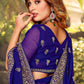 Contemporary Georgette Blue Embroidered Saree