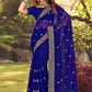 Contemporary Georgette Blue Embroidered Saree