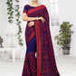 Designer Georgette Blue Embroidered Saree