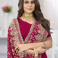 Designer Georgette Red Diamond Saree