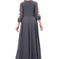 Gown Georgette Grey Embroidered Gown