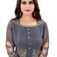 Gown Georgette Grey Embroidered Gown