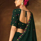 A Line Lehenga Georgette Green Embroidered Lehenga Choli