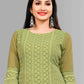 Designer Kurti Chiffon Georgette Green Embroidered Kurtis