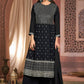 Floor Lenght Salwar Suit Georgette Black Embroidered Salwar Kameez