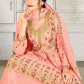 Lehenga Choli Georgette Peach Embroidered Lehenga Choli