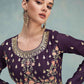 Salwar Suit Georgette Purple Embroidered Salwar Kameez