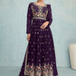 Salwar Suit Georgette Purple Embroidered Salwar Kameez