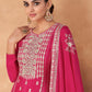 Salwar Suit Chinon Georgette Pink Embroidered Salwar Kameez