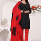 Straight Salwar Suit Georgette Red Embroidered Salwar Kameez