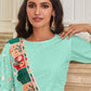 Salwar Suit Georgette Sea Green Embroidered Salwar Kameez