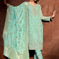 Salwar Suit Georgette Aqua Blue Embroidered Salwar Kameez