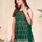 Sharara Set Georgette Green Embroidered Salwar Kameez
