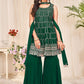 Sharara Set Georgette Green Embroidered Salwar Kameez