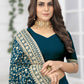 Trendy Saree Georgette Teal Diamond Saree