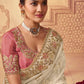 Traditional Saree Chinon Georgette Off White Embroidered Saree