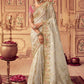 Traditional Saree Chinon Georgette Off White Embroidered Saree