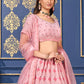 Lehenga Choli Georgette Pink Embroidered Lehenga Choli
