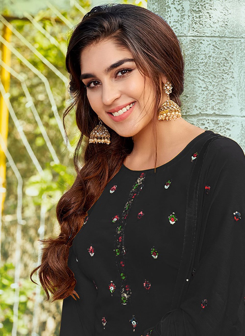Trendy Suit Georgette Black Embroidered Salwar Kameez
