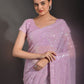Trendy Saree Georgette Lavender Embroidered Saree