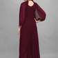 Designer Gown Georgette Wine Embroidered Gown