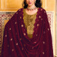 Salwar Suit Velvet Gold Embroidered Salwar Kameez