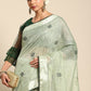 Contemporary Poly Cotton Green Embroidered Saree