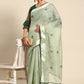 Contemporary Poly Cotton Green Embroidered Saree