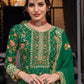 Salwar Suit Chinon Green Embroidered Salwar Kameez