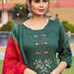 Pant Style Suit Viscose Green Embroidered Salwar Kameez