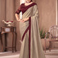 Trendy Saree Shimmer Grey Embroidered Saree