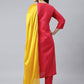 Pant Style Suit Poly Silk Hot Pink Embroidered Salwar Kameez