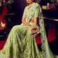 Classic Imported Net Green Embroidered Saree