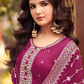 Bollywood Replica Salwar Kameez Silk Magenta Embroidered Salwar Kameez