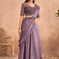 Lehenga Style Saree Silk Lavender Embroidered Saree