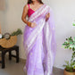 Contemporary Organza Lavender Embroidered Saree