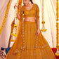 Lehenga Choli Net Mustard Embroidered Lehenga Choli