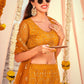 Lehenga Choli Net Mustard Embroidered Lehenga Choli