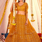 Lehenga Choli Net Mustard Embroidered Lehenga Choli