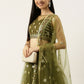 Lehenga Choli Net Green Embroidered Lehenga Choli