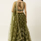 Lehenga Choli Net Green Embroidered Lehenga Choli