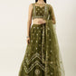 Lehenga Choli Net Green Embroidered Lehenga Choli