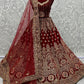 A Line Lehenga Velvet Maroon Diamond Lehenga Choli