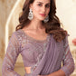 Designer Georgette Silk Mauve Embroidered Saree