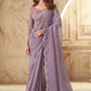 Designer Georgette Silk Mauve Embroidered Saree