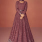 Salwar Suit Georgette Mauve Embroidered Salwar Kameez